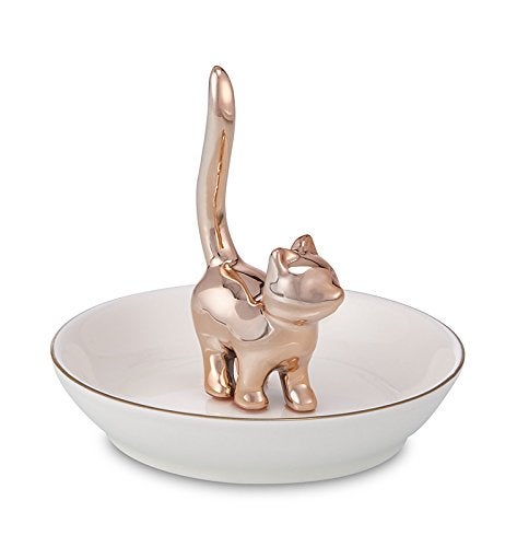 ROSA&ROSE Ring Holder Jewelry Tray–Handmade Cat Ring Dish,Romantic Gift for Her,Wedding,Birthday Gift for Girlfriend,Wife Personalized Jewelry Holder,Cute Cat Decor - Image 4
