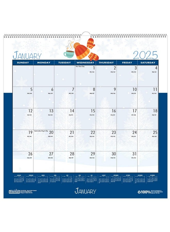House of Doolittle 2025 House of Doolittle Seasonal Holiday Depictions 12-inch x 12-inch Monthly Wall Calendar (338-25) - Image 1