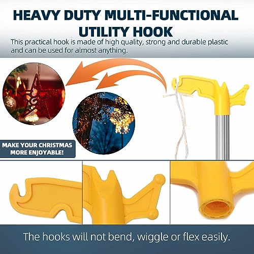 TonGass (2-Pack Multi-Purpose Plastic Utility Hook Attachment for Poles-Screw-On Hook 3/4" Inner Diameter Fits Threaded Poles Extension Poles & Broom Handles, Bird Feeder Pole Hanger Tool - Image 4