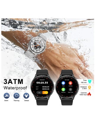 PEJE Rotatable Dial Smart Watches for Men - 1.43" AMOLED, Call Function, 123+ Sports Modes, 3ATM Waterproof. Tracks SpO2/Heart Rate/Sleep. Includes Spare Strap. Android/iOS Compatible.(Black) - view 4