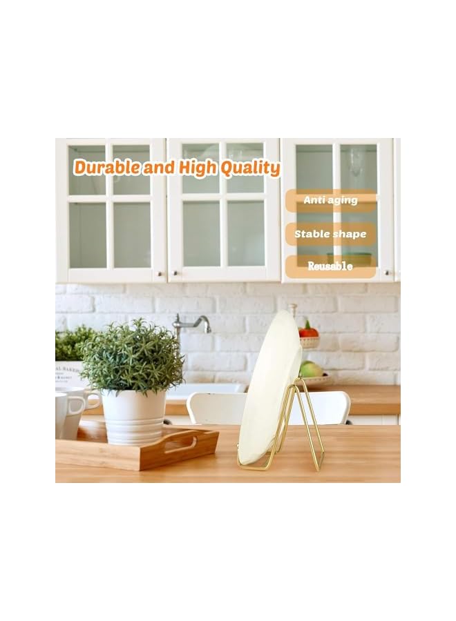 The Bros 2 PCS Gold Plate Stands for Display,15 cm Iron Art Display Stand Dish Rack,Gold Plate Holder Display Stand Art Collection Holder Picture Frames Display Racks for Home Kitchen Store-L - Image 5