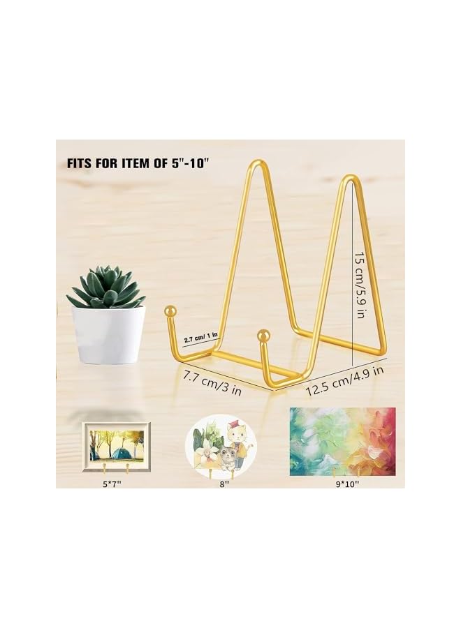 The Bros 2 PCS Gold Plate Stands for Display,15 cm Iron Art Display Stand Dish Rack,Gold Plate Holder Display Stand Art Collection Holder Picture Frames Display Racks for Home Kitchen Store-L - Image 3