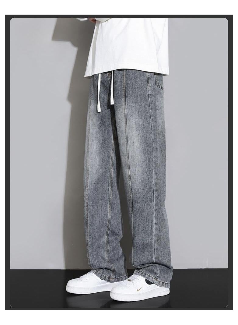 Fashionable Men's Loose Straight Leg Jeans, Wide Leg Casual Pants  - Image 1