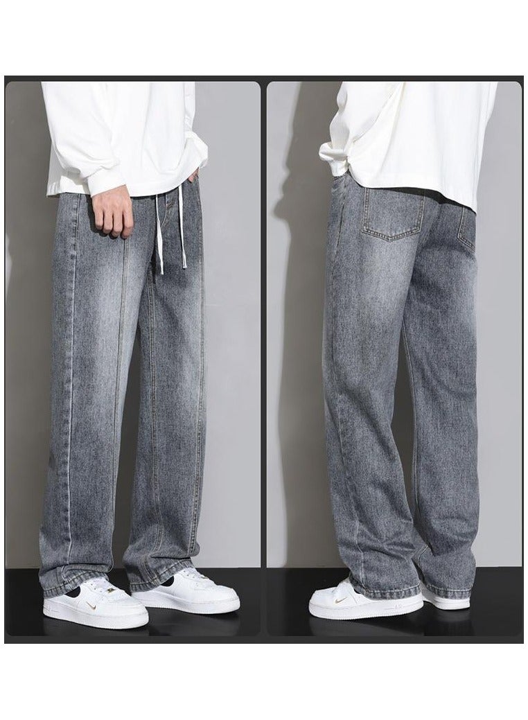 Fashionable Men's Loose Straight Leg Jeans, Wide Leg Casual Pants  - Image 3