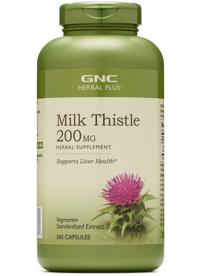 GNC Herbal Plus Milk Thistle 200Mg Supports Liver Health 300 Capsules  - Image 1