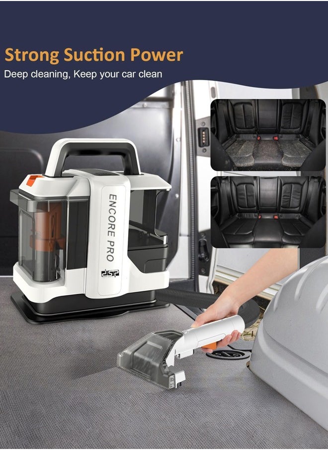 DSP Carpet Cleaner,11kpa Portable Carpet & Upholstery Spot Cleaner,Powerful Deep Stain Cleaning for Couch, Pets, Car Seats, Upholstery & Furniture, Spot with Dual Size Brushhead,450W,KD2041,White  - Image 4