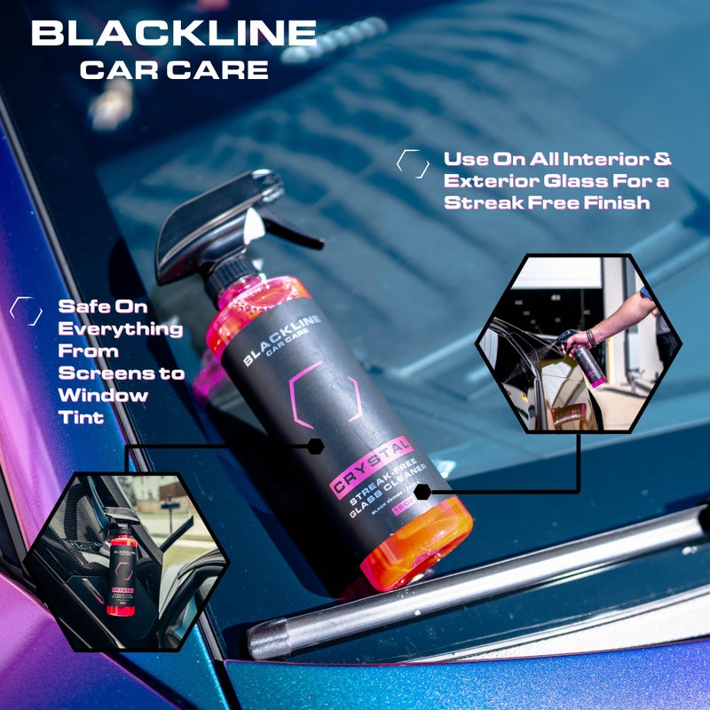Blackline Best Glass Cleaner - Works On Glass  Windows  Mirrors & Navigation Screens. Tint Safe Window Cleaner For Car - 16 Fl Oz Bottle  Streak Free Spray - Image 2