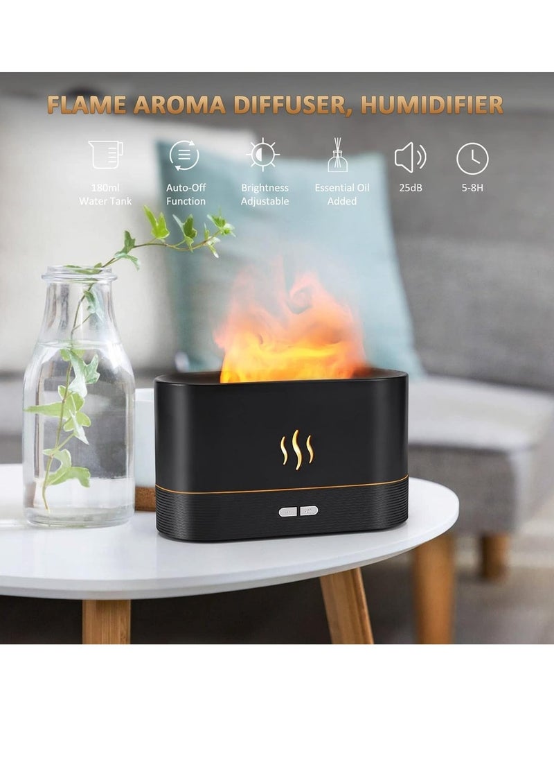 Generic - Flame Diffuser Humidifier-Auto Off 180ml Essential Oil Diffuser-2 Modes Brightness Aroma Humidifier with Fire Flame Effect for Home,Office,Spa,Gym Heavy Duty - Image 1