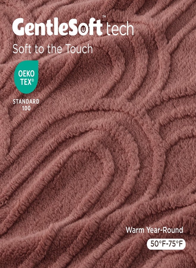 Bedsure GentleSoft Pink Throw Blanket for Women - Super Soft & Cozy, Fleece Blankets for Girls, Pink Decor Gifts for Home, Room, Office, Couch & Bed, Dusty Pink, 50x60 Inches - Image 3