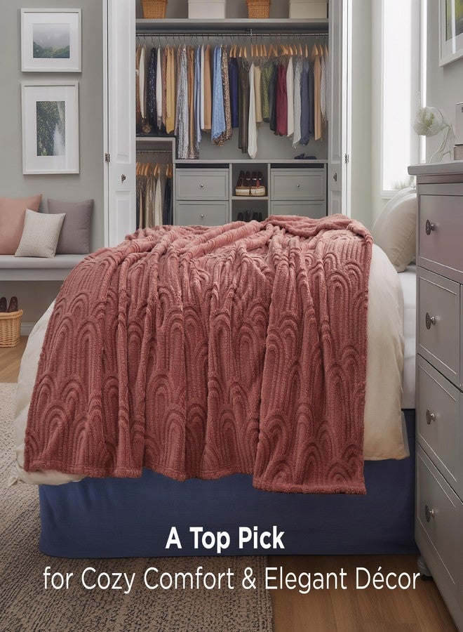 Bedsure GentleSoft Pink Throw Blanket for Women - Super Soft & Cozy, Fleece Blankets for Girls, Pink Decor Gifts for Home, Room, Office, Couch & Bed, Dusty Pink, 50x60 Inches - Image 2