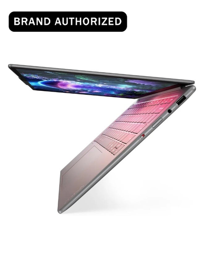 Yoga Slim 7 14ILL10 Aura Edition Laptop, Intel Core Ultra 7 256V Processor, 16GB RAM, 1TB SSD, 14" WUXGA OLED Display, Windows 11 Home, Backlit , 1 Year Warranty | 83JX009EAX English/Arabic Keyboard English/Arabic silver