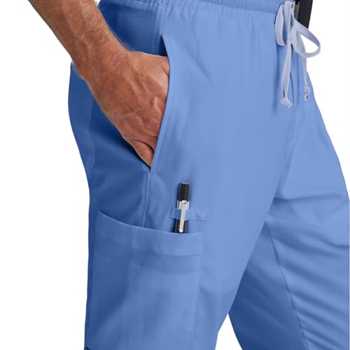 BARCO Grey’s Anatomy Classic Evan Scrub Pant for Men – Ciel Blue, 5-Pocket Zip-Fly Scrub Bottoms with Natural Stretch, Soil Release Fabric, and Super-Soft Finish – XS, Tall Fit - Image 5