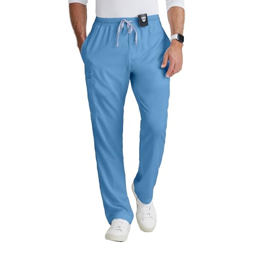 BARCO Grey’s Anatomy Classic Evan Scrub Pant for Men – Ciel Blue, 5-Pocket Zip-Fly Scrub Bottoms with Natural Stretch, Soil Release Fabric, and Super-Soft Finish – XS, Tall Fit - Image 1