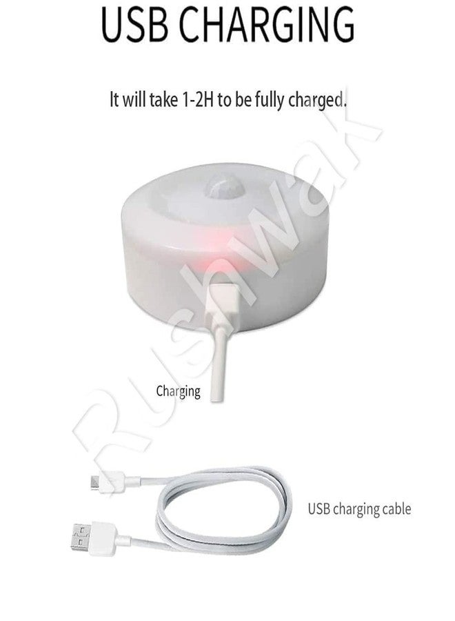 Rushwak Motion Sensor Light for Home with USB Charging Pack of 2 Wireless Self Adhesive LED Magnetic Motion Activated Light Motion Sensor Rechargeable Light for Wardrobe Bedroom Stairs (White/Warm) - Image 5