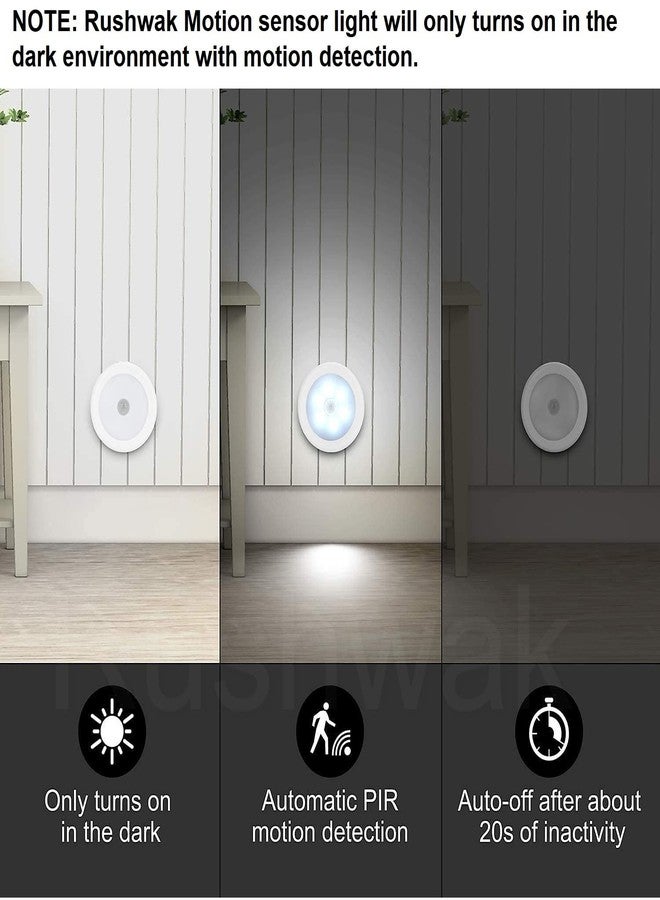 Rushwak Motion Sensor Light for Home with USB Charging Pack of 2 Wireless Self Adhesive LED Magnetic Motion Activated Light Motion Sensor Rechargeable Light for Wardrobe Bedroom Stairs (White/Warm) - Image 3