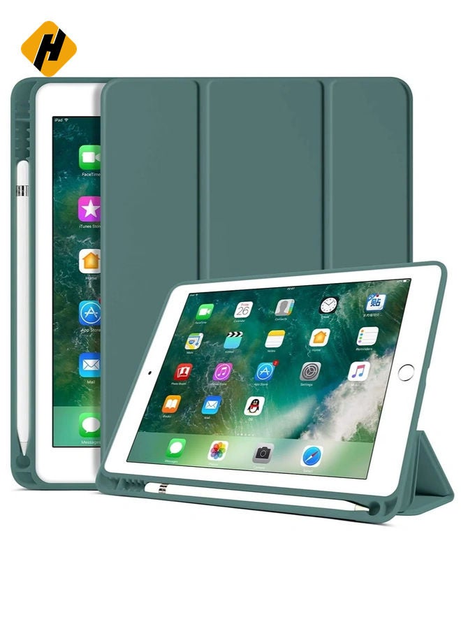 HuHa iPad 6th Generation Case, iPad 5th Generation Case with Pencil Holder, Premium Folio Folding Stand Smart Auto Wake/Sleep Protective Tablet Case Cover for Apple iPad 9.7 Inch 2018/2017  - Image 1