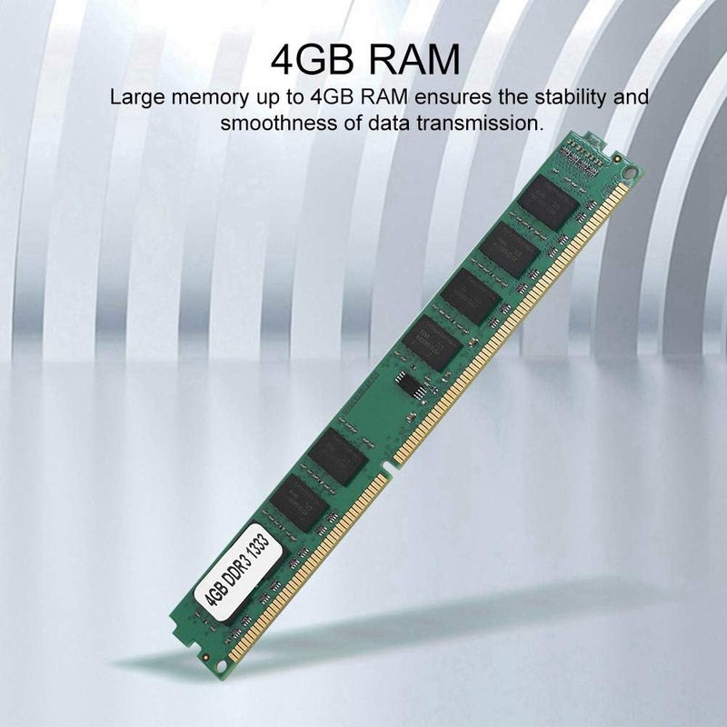ذاكرة RAM من نوع DDR3 بسعة 4 جيجابايت وتردد 1333 ميغاهرتز، ذاكرة عالية السرعة لنقل البيانات بسرعة، تتميز بتوصيل سهل (Plug and Play) عبر منفذ 240 PIN. - Image 2