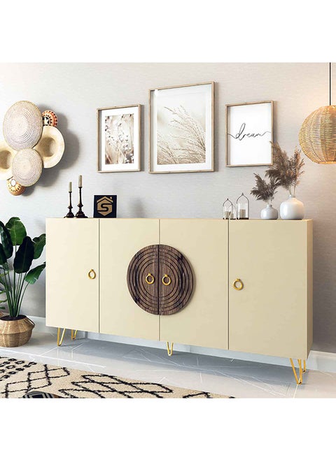Modern beige and brown buffet or entrance console - MD11 40x160x90 cm