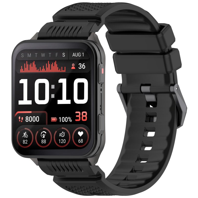 AWADUO Compatible with Garmin Venu X1 Replacement Band Silicone Wrist Strap Bracelet Soft And Durable with Quick Release Smartwatch Accessorie24mmBlack - Image 2