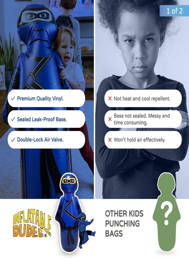 INFLATABLE DUDES Ninja Toy 40 Inches -Kids Punching Bag | Already Filled with Sand| Bop Bag | Inflatable Bopper | Boxing | Ninja Birthday Party | Punching Bag for Kids- (Little Dudes Nobi) - Image 5