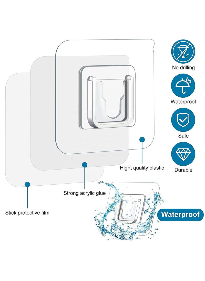Retailio Retailio DoubleSided Adhesive Wall Hooks 3kgMax Heavy Duty MultiPurpose Transparent for Bathroom and Kitchen Waterproof and OilProof Set of 8 Pairs 4  - Image 3