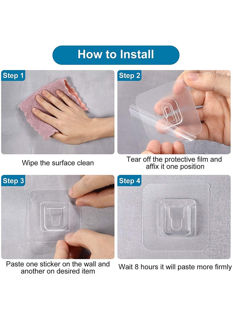 Retailio Retailio DoubleSided Adhesive Wall Hooks 3kgMax Heavy Duty MultiPurpose Transparent for Bathroom and Kitchen Waterproof and OilProof Set of 8 Pairs 4  - Image 2