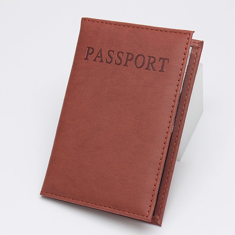 Custom Logo Leather Passport Holder Khaki 