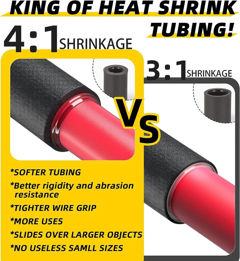 GSXRB Heat Shrink Tubing 4:1 Dual Wall Adhesive Lined 10 Ft Long,Marine Grade Heat Shrink,Wire Heat Shrink Tubing Insulation Seal Against Moisture Corrosion and Air Leakage(20mm/10Feet, Black) - Image 4