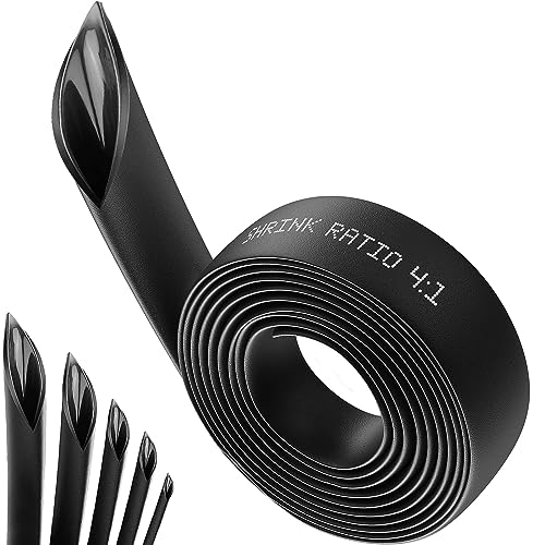 GSXRB Heat Shrink Tubing 4:1 Dual Wall Adhesive Lined 10 Ft Long,Marine Grade Heat Shrink,Wire Heat Shrink Tubing Insulation Seal Against Moisture Corrosion and Air Leakage(20mm/10Feet, Black) - Image 1