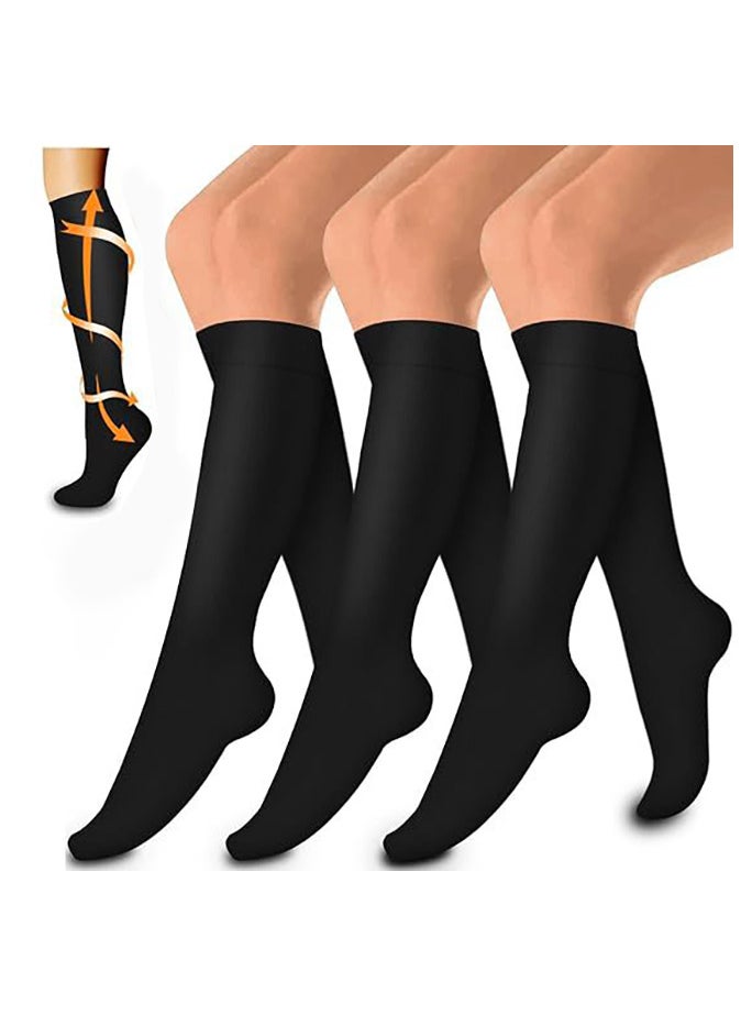 Generic 3 piece Compression Socks For Women and Men Circulation Relief for Calf and Sole Fatigue  - Image 1