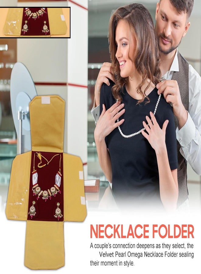 atorakushon® Velvet Necklace Pouch Jewellery Earring Organizer Traveling Kit for Women and Girls Pack 1 (Maroon) - Image 3