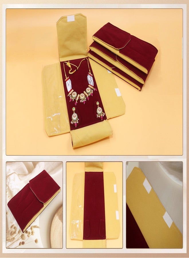 atorakushon® Velvet Necklace Pouch Jewellery Earring Organizer Traveling Kit for Women and Girls Pack 1 (Maroon) - Image 5