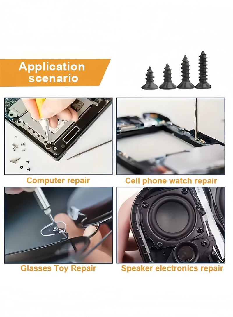 800Pcs Black Flat Head, Cross Carbon Steel, Self-Tapping Screw, for Home Improvement, DIY Projects - Image 5