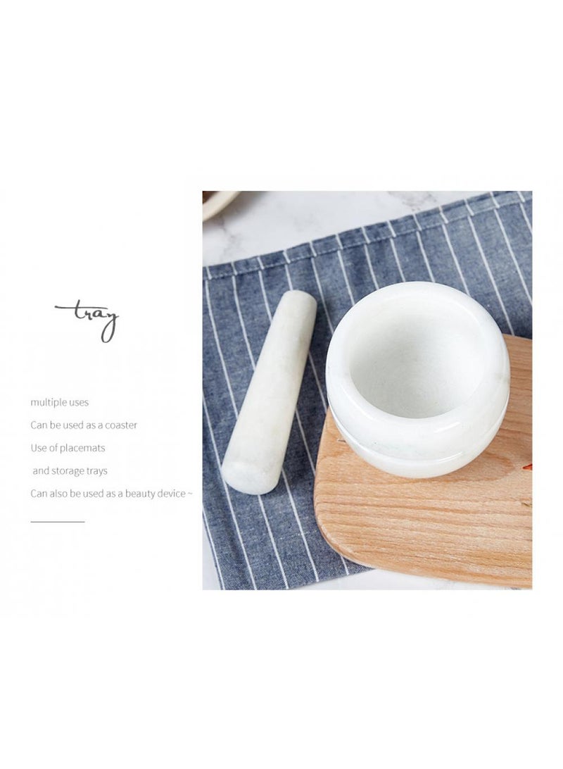 Bluejw أداة مطبخ صغيرة من الرخام والجرانيت والهاون والمدقة للمطحنة ووعاء الثوم - Image 3