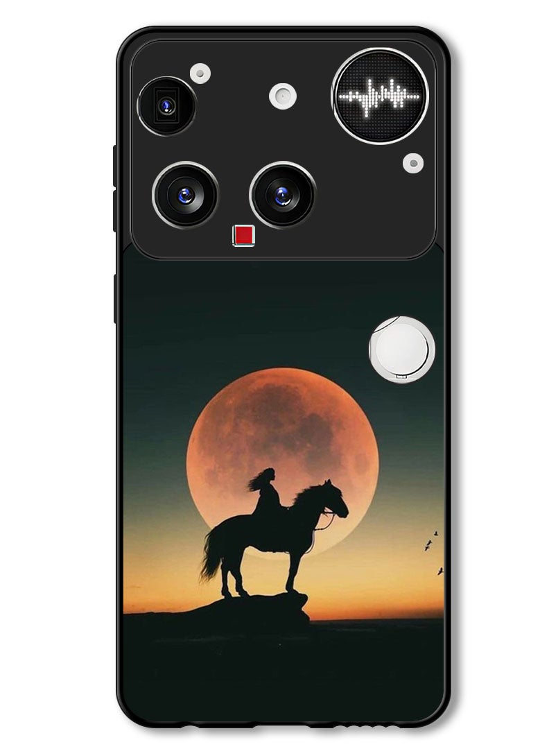 Theodor Case Compatible with Nothing Phone (3) 6.67 Inch Protection Shockproof Bumper Cover Majestic Horse Sunset - Image 1