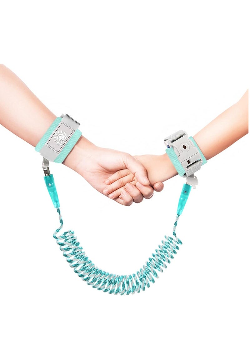 Adjustable Child Safety Traction Rope, 360 ° Rotation Anti Loss Wrist Strap With Safety Lock, Providing A Comfortable Wristband For Young Children To Learn And Walk, Suitable For Outdoor Activities And Travel (Green) - Image 1