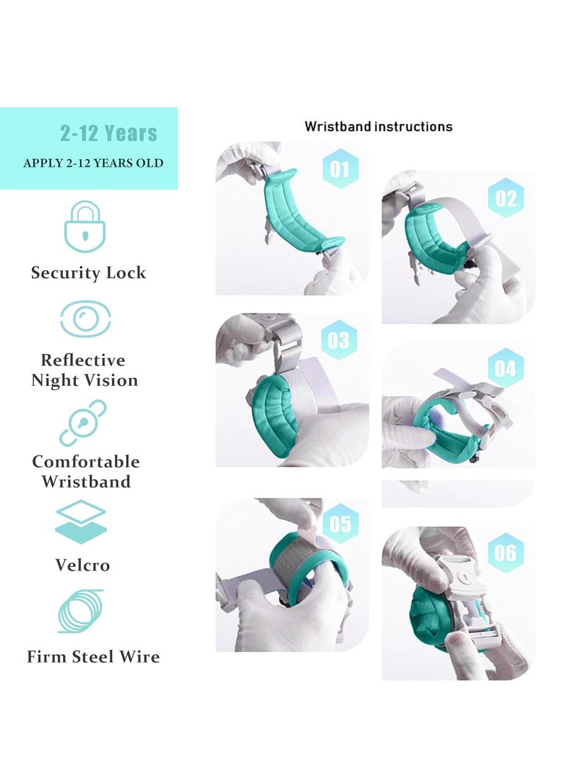 Adjustable Child Safety Traction Rope, 360 ° Rotation Anti Loss Wrist Strap With Safety Lock, Providing A Comfortable Wristband For Young Children To Learn And Walk, Suitable For Outdoor Activities And Travel (Green) - Image 4