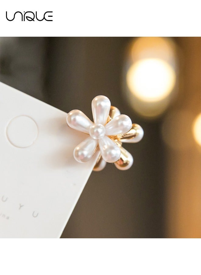 يونيك 10 قطع مقاطع شعر لؤلؤية صغيرة ، مشابك شعر يدوية بيضاء مقاطع شعر زخرفية اكسسوارات الشعر النسائية - Image 3