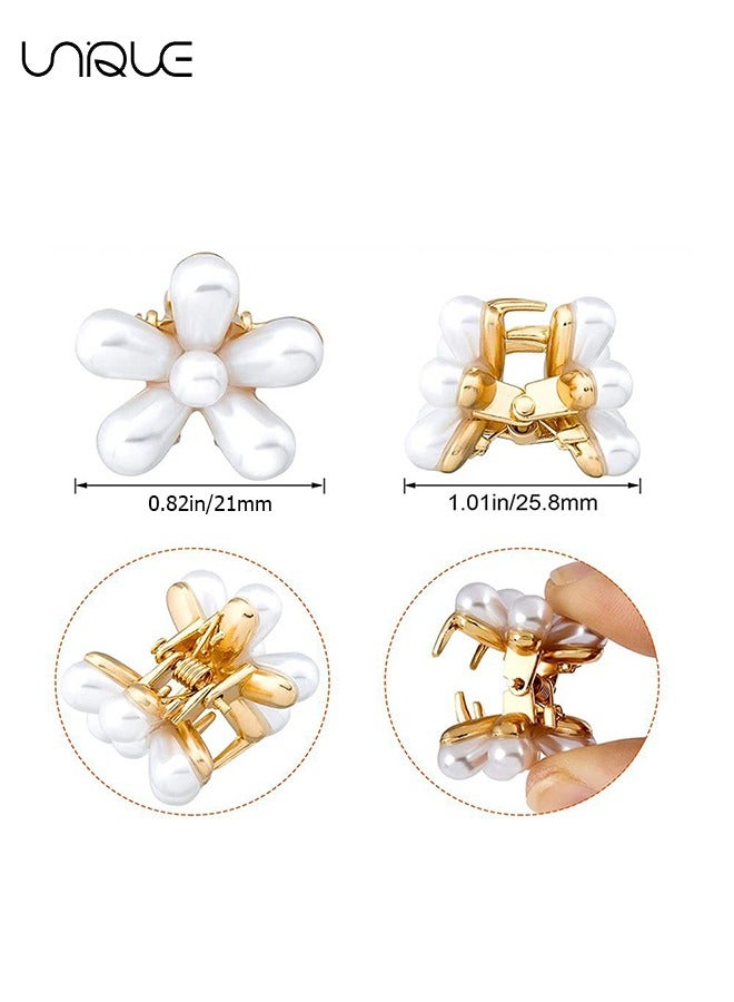 يونيك 10 قطع مقاطع شعر لؤلؤية صغيرة ، مشابك شعر يدوية بيضاء مقاطع شعر زخرفية اكسسوارات الشعر النسائية - Image 2