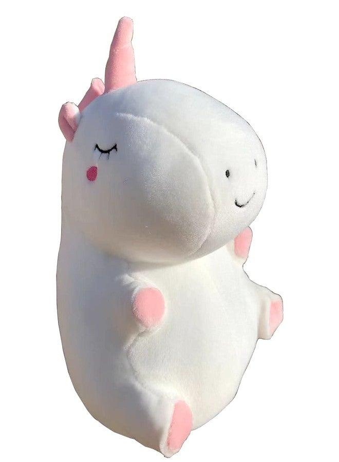Plushland وسادة يونيكورن ناعمة من القطيفة من بلاشلاند، وسادة بيضاء محشوة للعناق، لعبة للأطفال والمراهقين والبالغين، هدية عيد ميلاد، عيد الحب، عيد الميلاد (يونيكورن) - Image 1