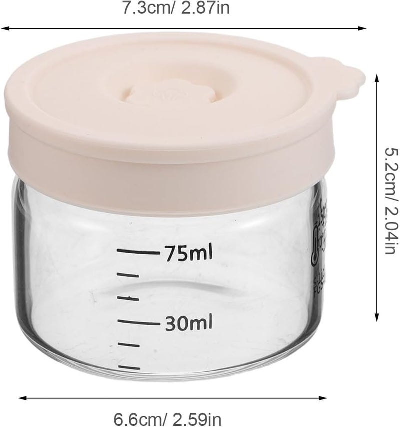 Glass Storage Bottle 75ml Wide Mouth Food Jar with Silicone Seal Lid, Small Mini Glass Container for Kitchen Pantry and Travel Toiletries - Image 2