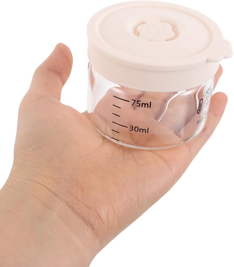 Glass Storage Bottle 75ml Wide Mouth Food Jar with Silicone Seal Lid, Small Mini Glass Container for Kitchen Pantry and Travel Toiletries - Image 4