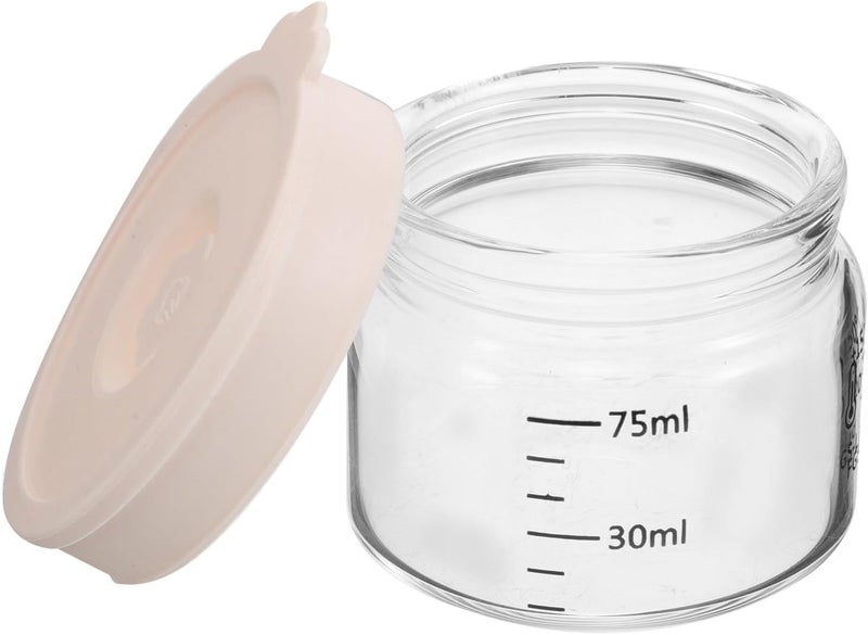 Glass Storage Bottle 75ml Wide Mouth Food Jar with Silicone Seal Lid, Small Mini Glass Container for Kitchen Pantry and Travel Toiletries - Image 1