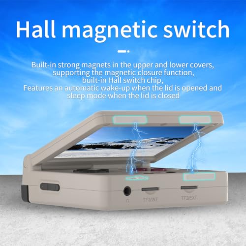 Voacle RG35XXSP Flip Retro Handheld Game Console ,3.5 Inch IPS Screen Linux System Built-in 64G TF Card 5532 Games Support 5G WiFi Bluetooth TV Output(Gray-New) - Image 3