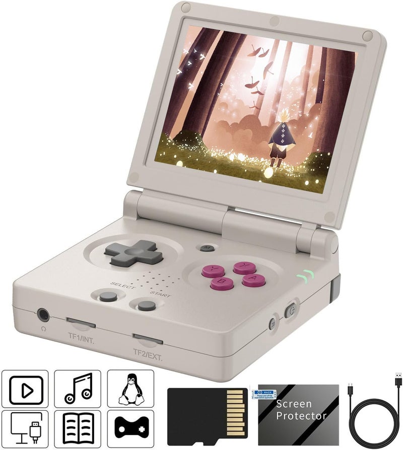 Voacle RG35XXSP Flip Retro Handheld Game Console ,3.5 Inch IPS Screen Linux System Built-in 64G TF Card 5532 Games Support 5G WiFi Bluetooth TV Output(Gray-New) - Image 1