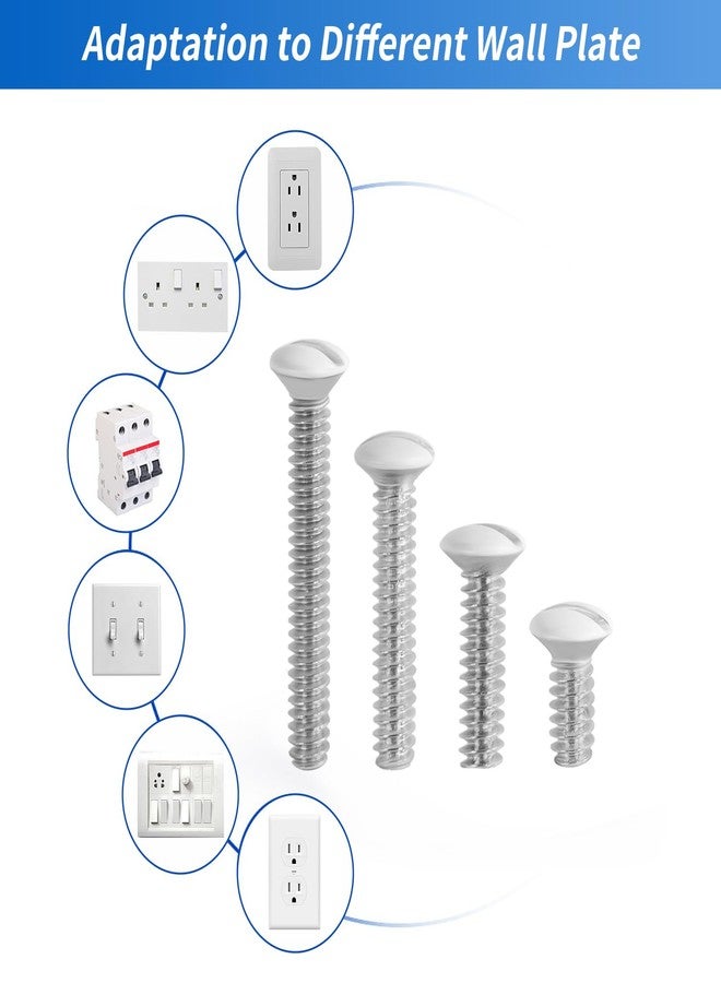 Ladinka 120PCS White Wall Plate Screws Kit - #6-32 Thread Outlet Cover & Switch Plate Fasteners with 4 Lengths (3/8" to 1") for Electrical Outlets, Light Switch Plates, and Faceplate Mounting - Image 5