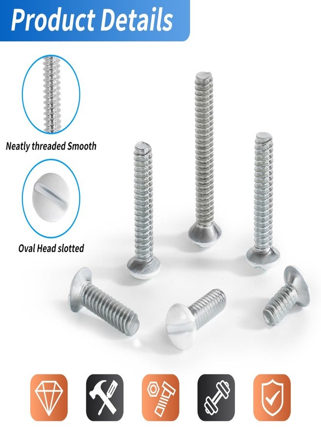 Ladinka 120PCS White Wall Plate Screws Kit - #6-32 Thread Outlet Cover & Switch Plate Fasteners with 4 Lengths (3/8" to 1") for Electrical Outlets, Light Switch Plates, and Faceplate Mounting - Image 3