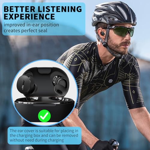 TUDIOW [3 Pairs] Ear Tips Covers for New Bose QuietComfort Earbuds, Sport Anti-Slip EarTips Silicone Anti Scratches Replacement Ear Covers Earbuds Accessories (S/M/L) (Black) - Image 3