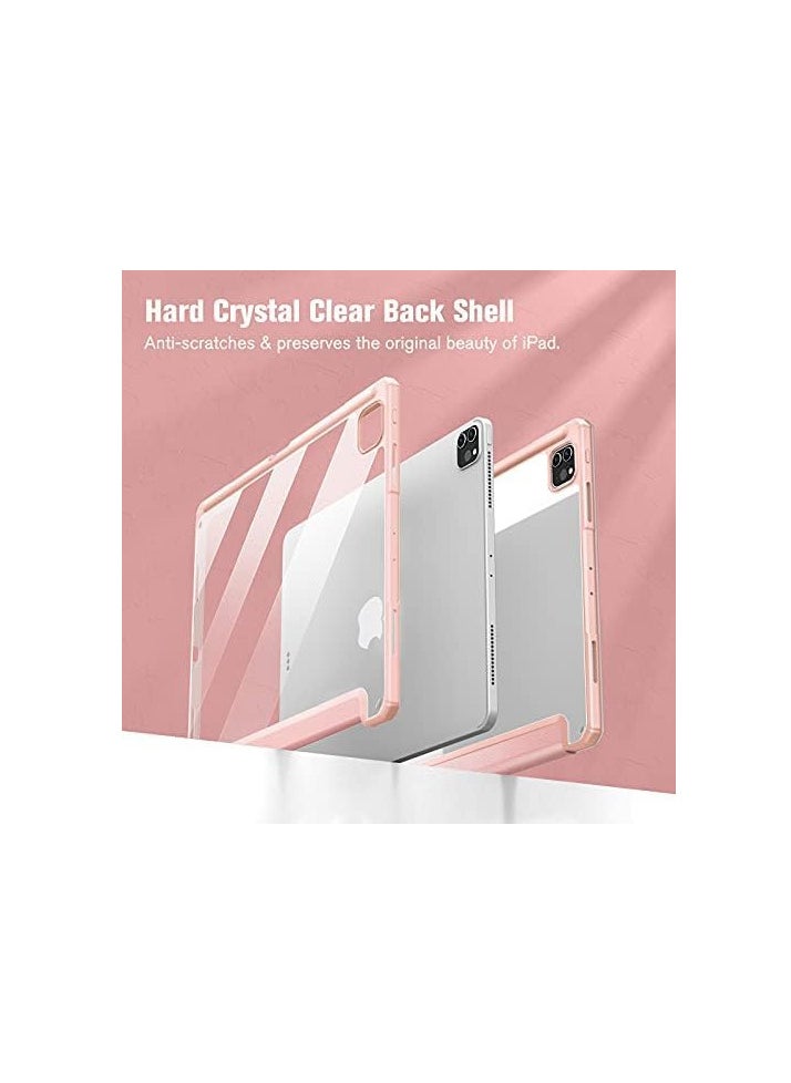 Generic Ecosystem Hybrid Case Compatible with iPad Pro 12.9 inch (2022/2021/2020/2018, 6th/5th/4th/3rd Generation) - Shockproof Clear Back Cover with Pencil Holder, Auto Wake/Sleep (pink)  - Image 2