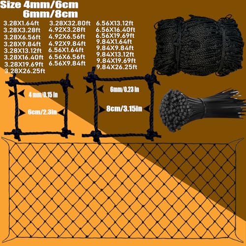 HARERNET Safety Net for Balcony,Stair Rope Net,Safety Netting for Railings,Suitable for Children's Playgrounds, Stair, Railing, Indoor and Outdoor Decoration (6mm,1X2m) - Image 2